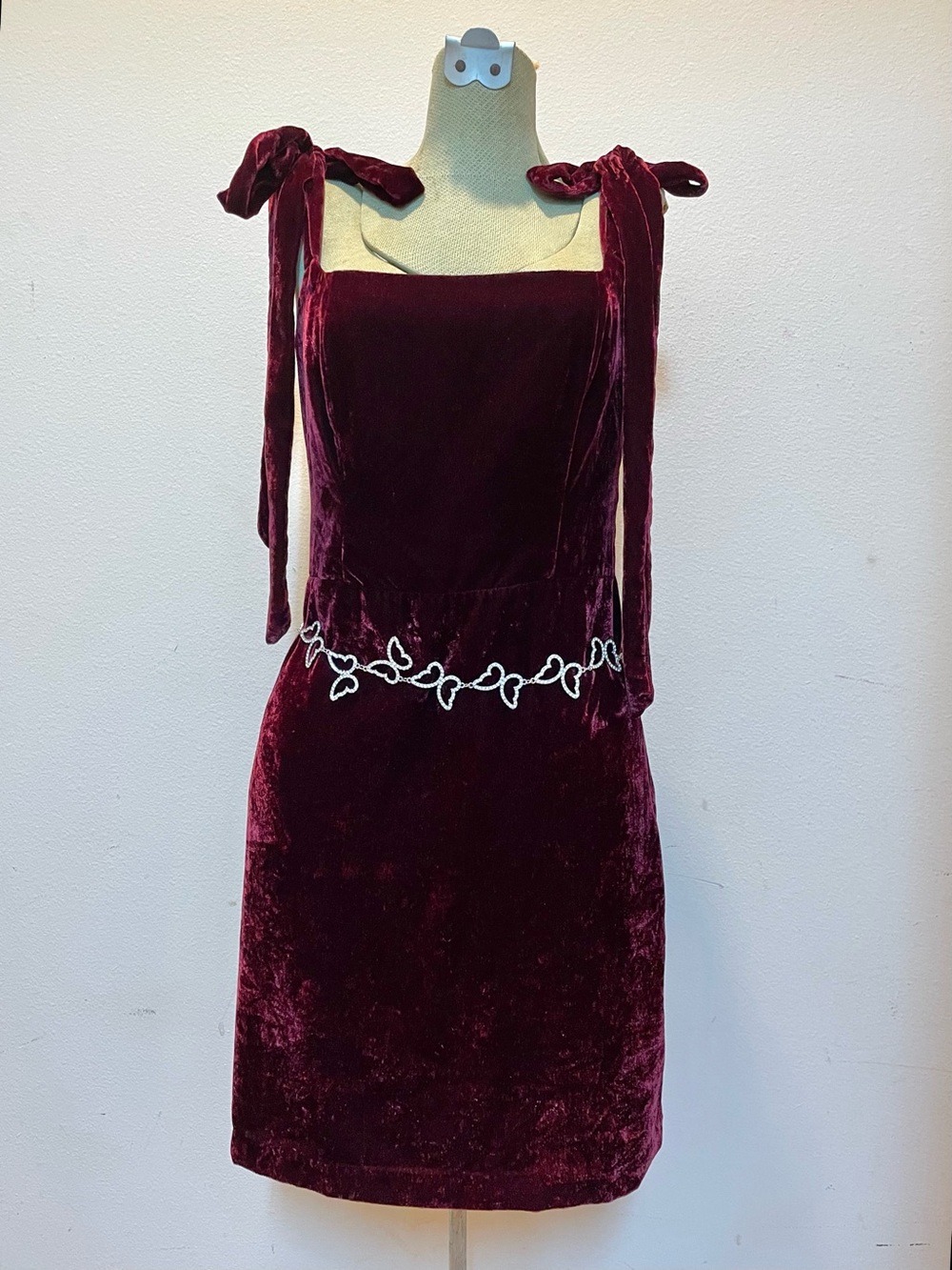 House of Harlow Revolve Burgundy Velvet Mini Dress